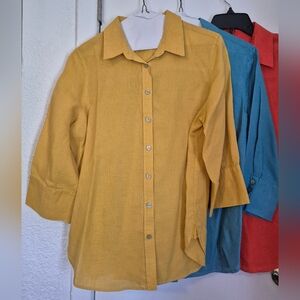 Chico's Yellow Linen Shirt